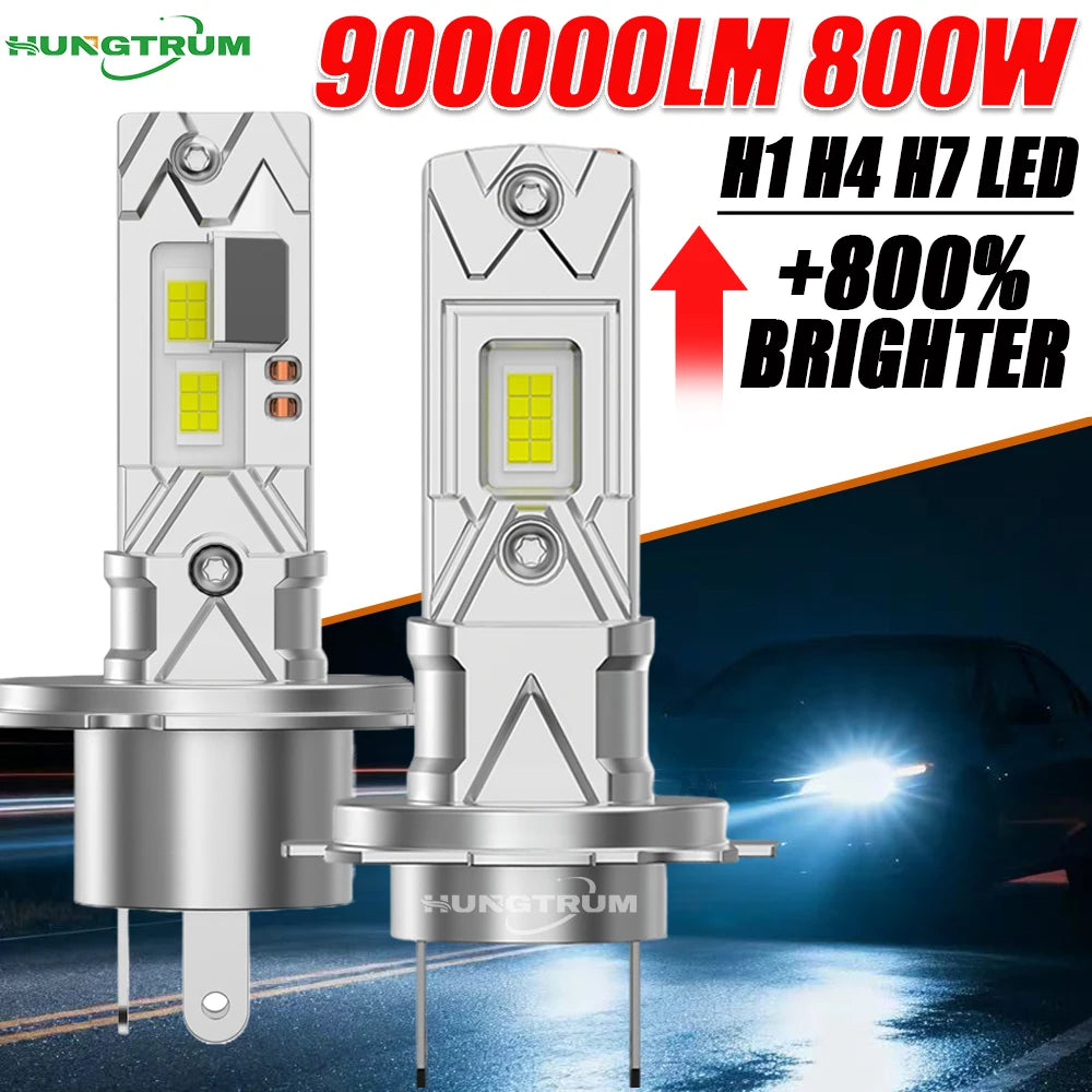 H1 H4 H7 LED Headlight Bulbs CANBUS 1:1 Mini Size Wireless Spotlight Led Lights for Car 60