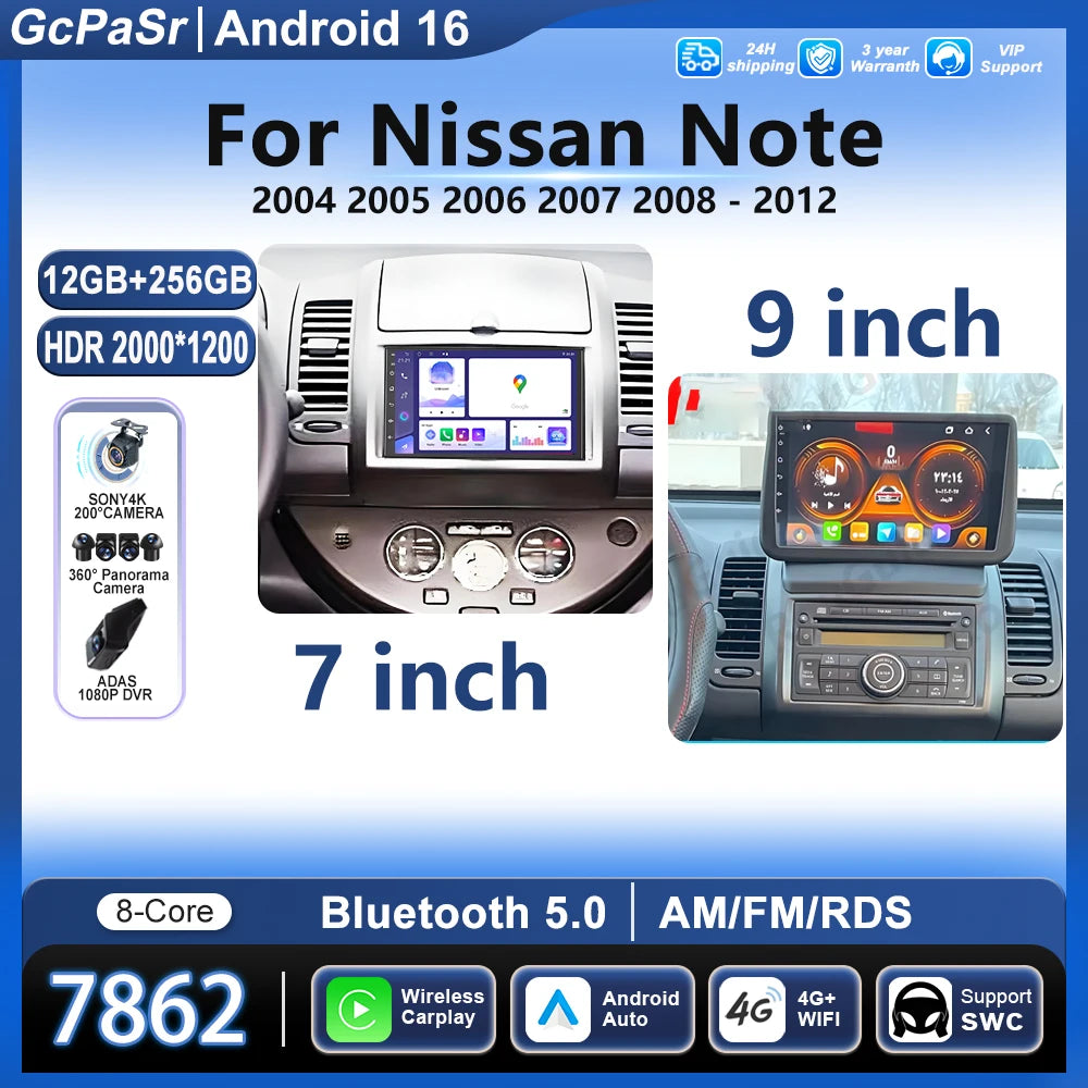 Touch Screen For Nissan Note 2004 2005 - 2012 Android Auto Radio Car GPS Navigation Multim