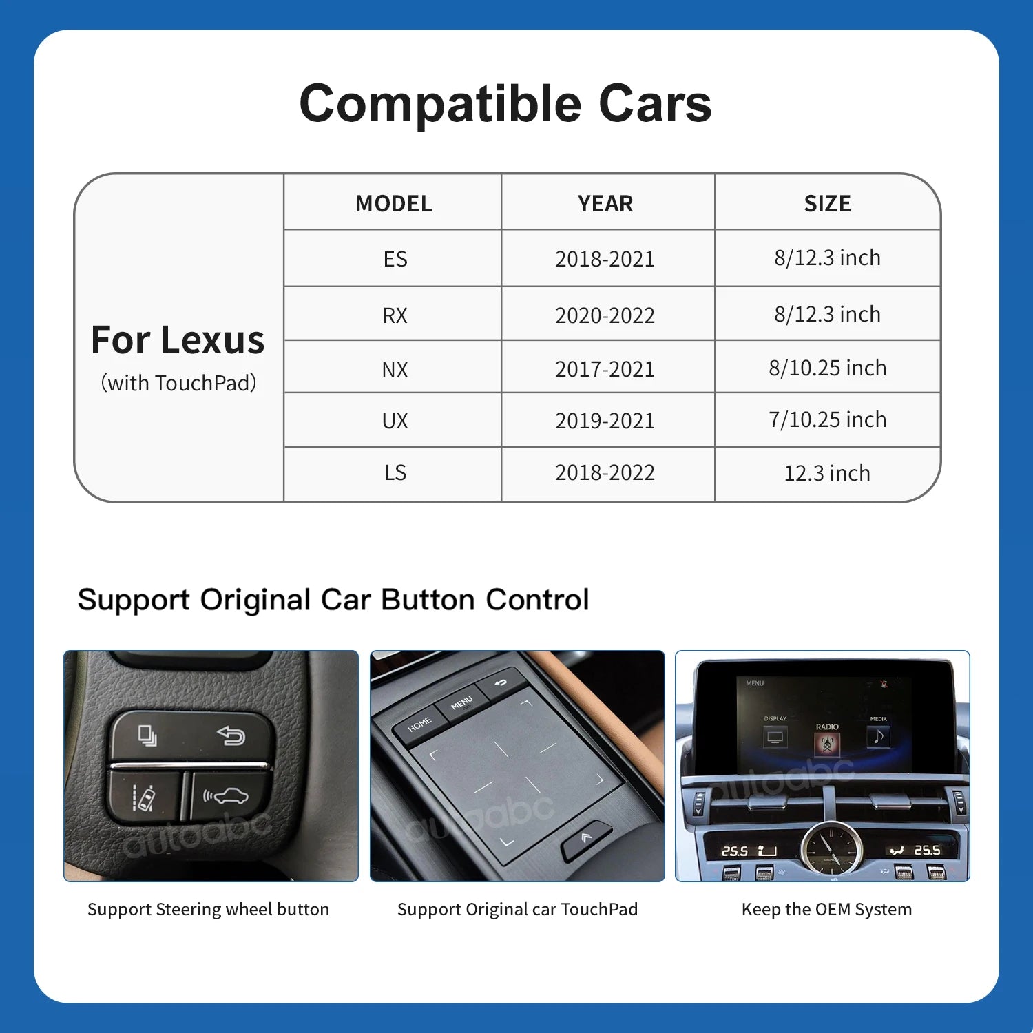 Wireless CarPlay Interface for Lexus with Touchpad NX RX IS ES GS RC CT LS LX LC UX 2018-2 | AUTOKITSHOP