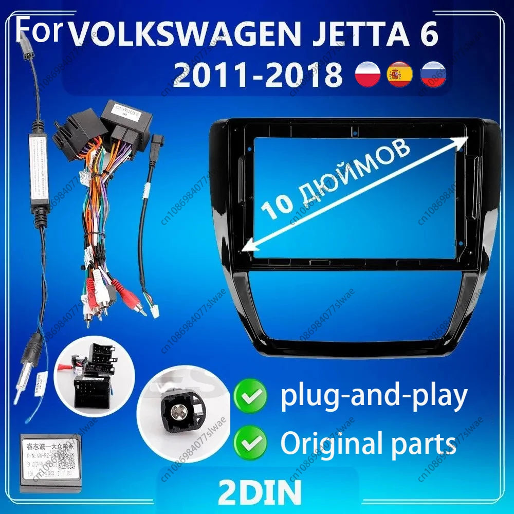 10 inch For VOLKSWAGEN JETTA 6 2011-2018 Car Radio Fascias Android MP5 Stereo Player 2Din