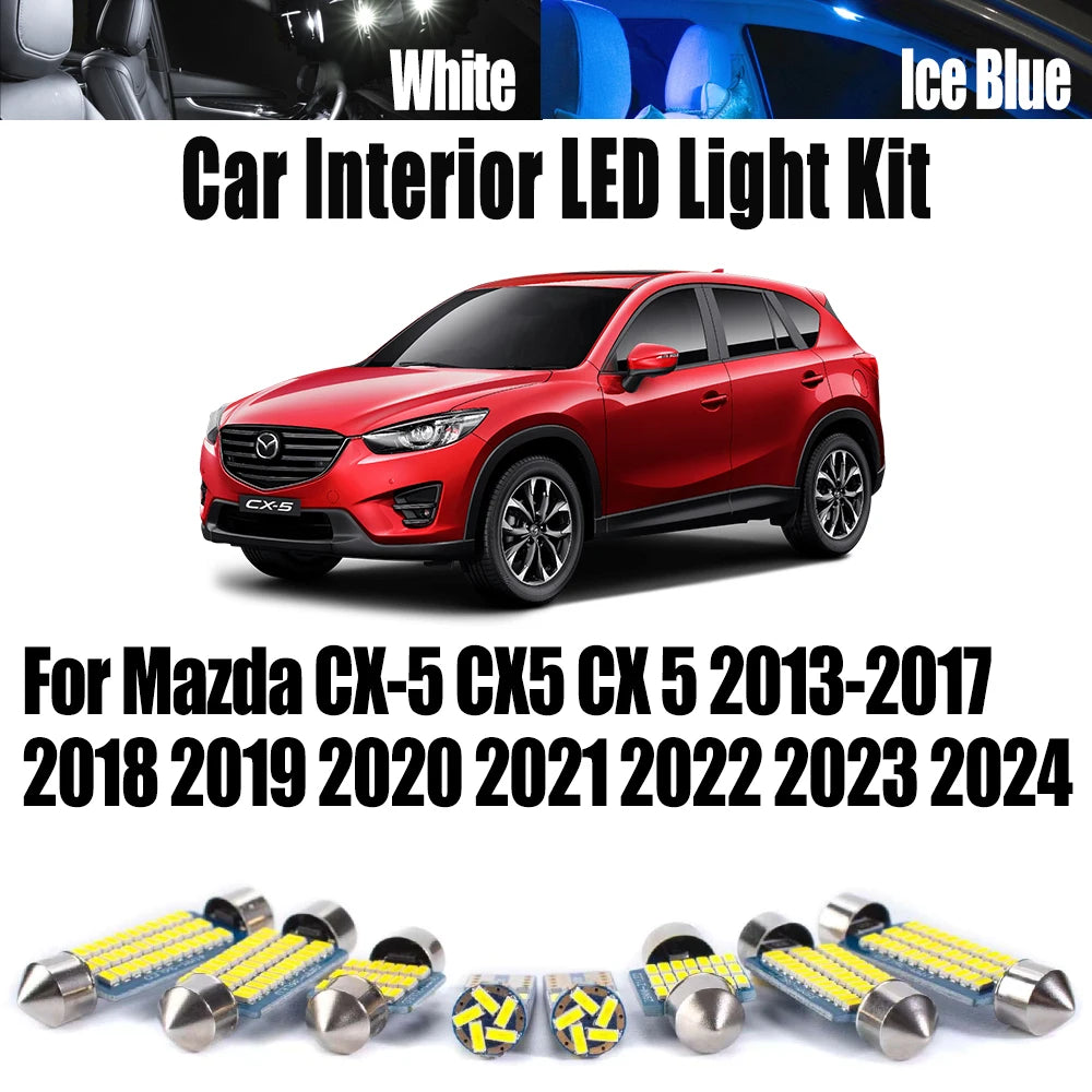 11-Piece LED Interior Light Kit for Mazda CX-5 CX5 CX 5 2013-2017 - Canbus Dome Map Door Trunk Bulbs | AUTOKITSHOP