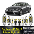 9-Piece LED Interior Light Kit for Lexus IS IS250 IS300 IS350 IS220D MK2 2006-2008 - Canbus Dome Map Door Trunk Bulbs...