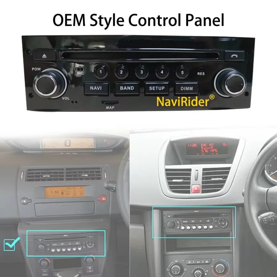OEM Style Car Android Screen Control Panel For PEUGEOT 207 207CC 2006-2015 For Citroen C4  | AUTOKITSHOP