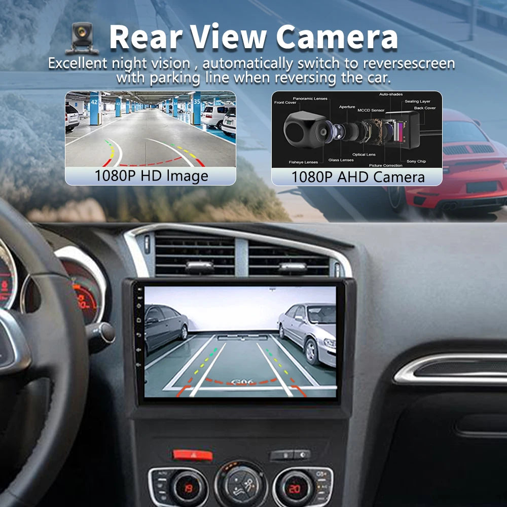 Android 16 Carplay DSP WIF+4G Car Radio GPS Multimedia Player For Citroen C4 C4L DS4 2013