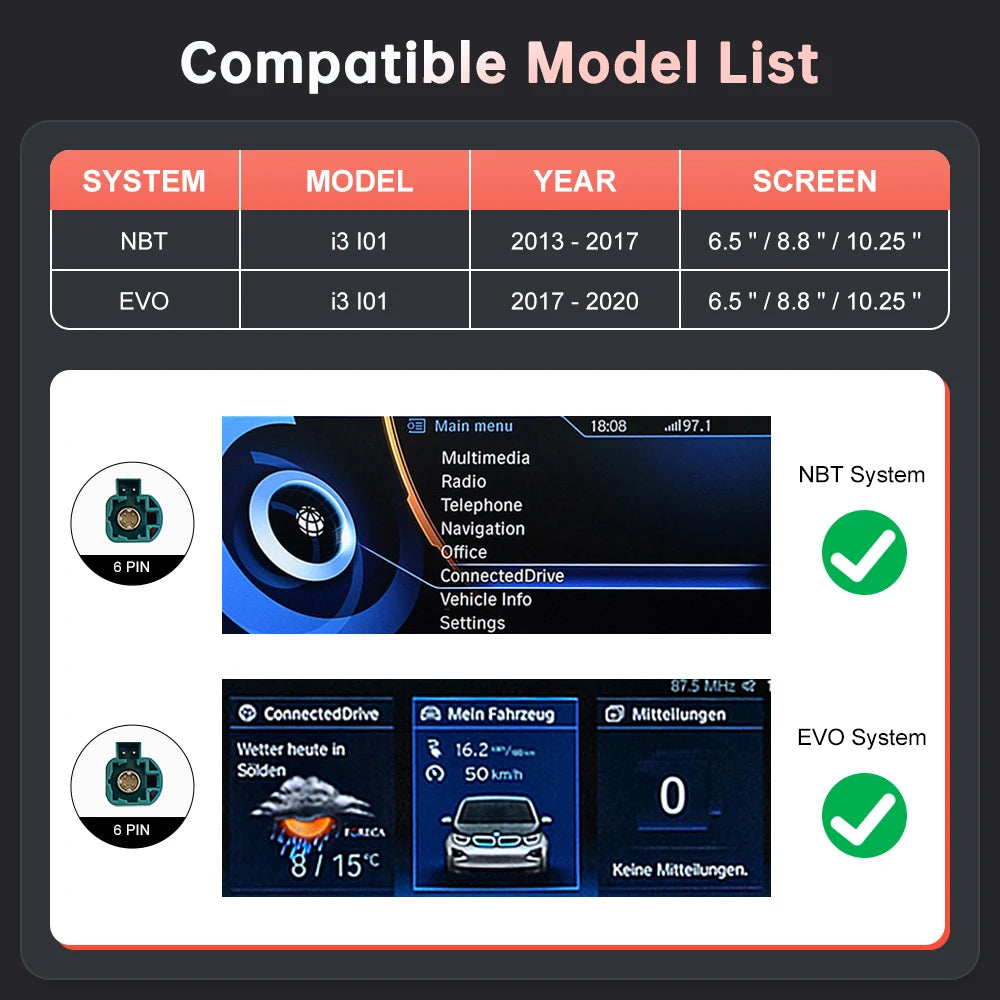 Wireless CarPlay For BMW i3 I01 NBT EVO System 2013-2020 with Android Auto Mirror Link Air | AUTOKITSHOP