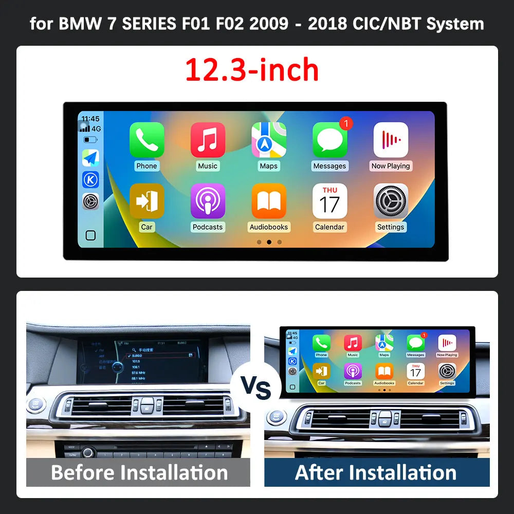 Android 16 Carplay for BMW 7 SERIES F01 F02 2009 - 2018 CIC NBT System Car Video Multimedi