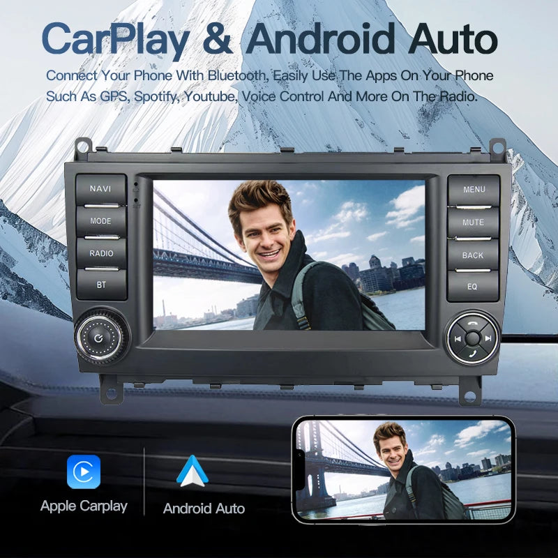 SZLELV Carplay Android Auto Car Radio Multimedia For Mercedes Benz CLC CLK C-Class W203 C1