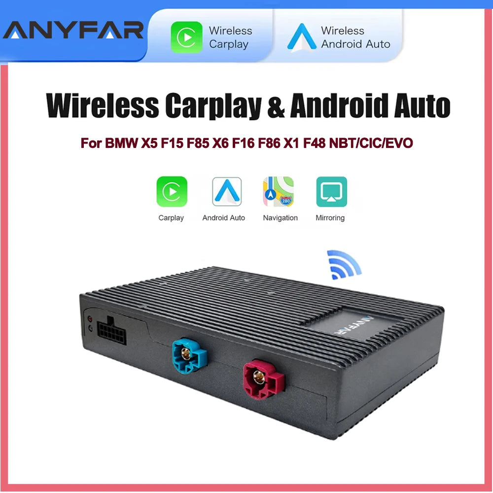 Wireless CarPlay Android Auto for BMW X5 E70 F15 X6 E71 EVO BNT CIC System with AirPlay Fu