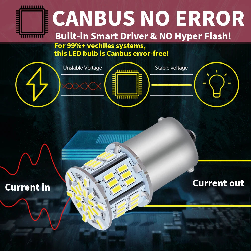 LED Reverse Light Lamp P21W BA15S Canbus For VW Caddy MK2 MK3 MK4 2 3 4 Beetle Amarok Craf