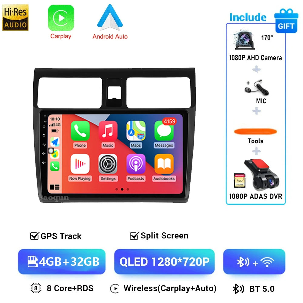Android 16 For Suzuki Swift 3 2003 - 2010 Car Radio Multimedia Player Carplay and Android