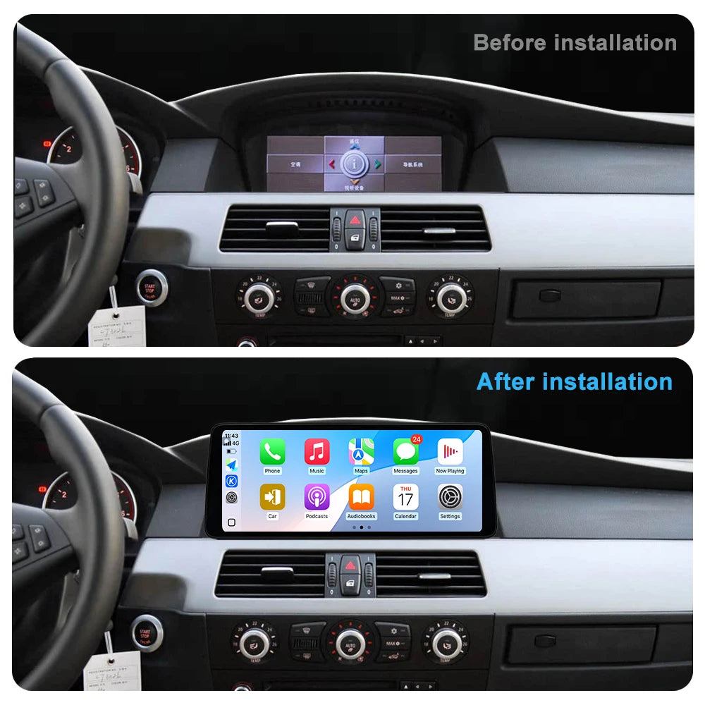 for BMW 5 Series E60 E61 E92 2005 - 2012 12.3' Ultra-thin Android 14 Car Radio Video Multi