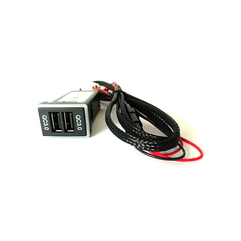For Toyota Car Fast Charger Dual USB Phone PDA DVR Adapter Plug&Play Cable