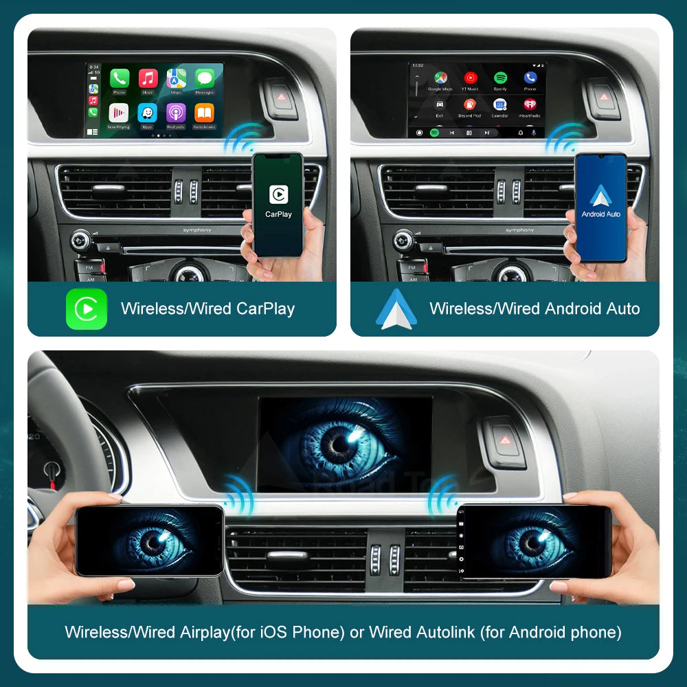 CN Wireless CarPlay Android Auto RoadTop Linux Module for Audi A4 A5 Q5 B9 2009-2017 with