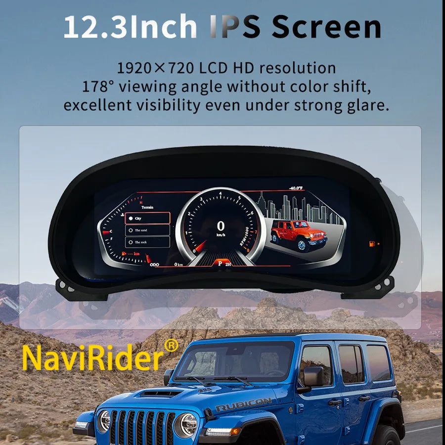 For Jeep Wrangler JK 2011-2018 LCD Speedmeters Dashboard Player 2025 Upgrade Original Car  | AUTOKITSHOP