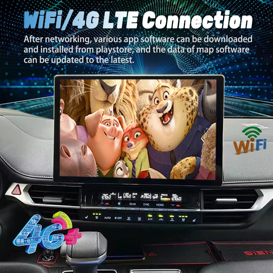 Android 14 Car Auto Multimedia Video Player 13.3Inch 2K Screen For Toyota SIENNA 2021 2022
