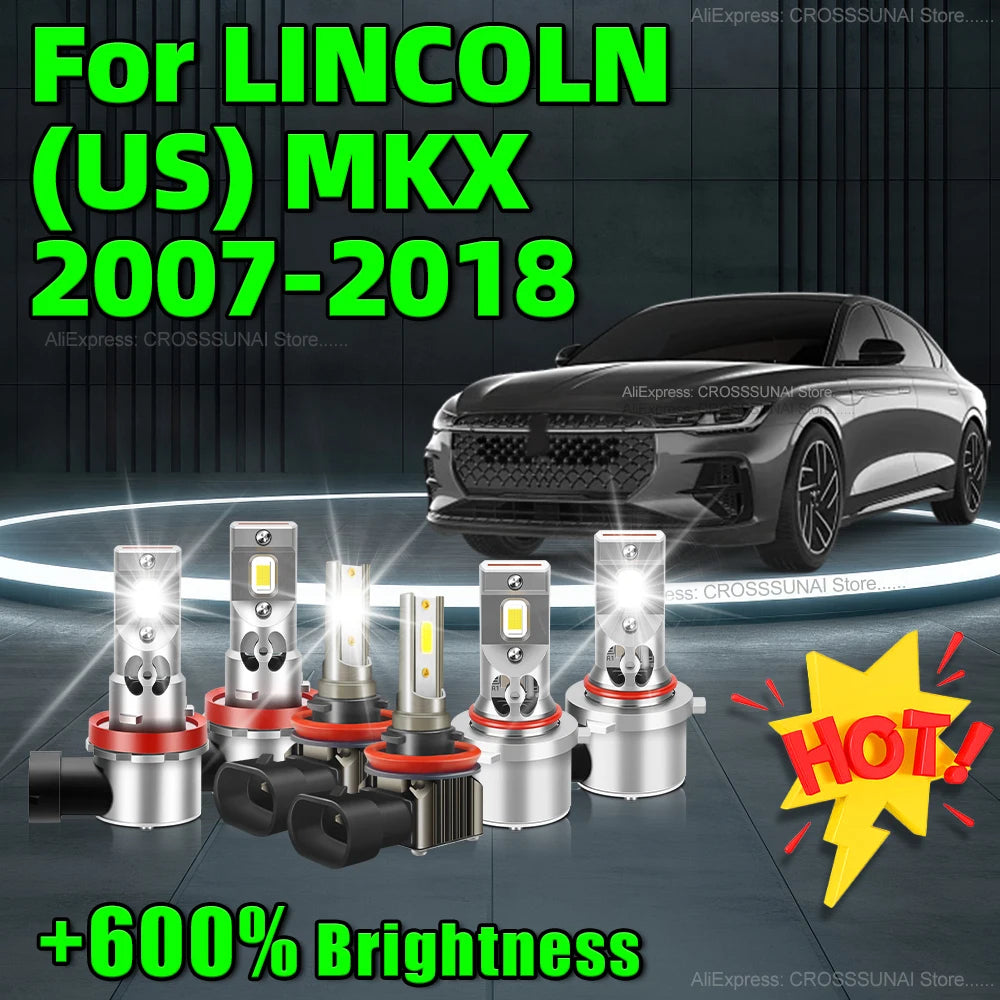 2/6Pcs 6000K Led Lamp High Power 500W Car Headlight Fog Light Kit H11 HB3 For LINCOLN (US)