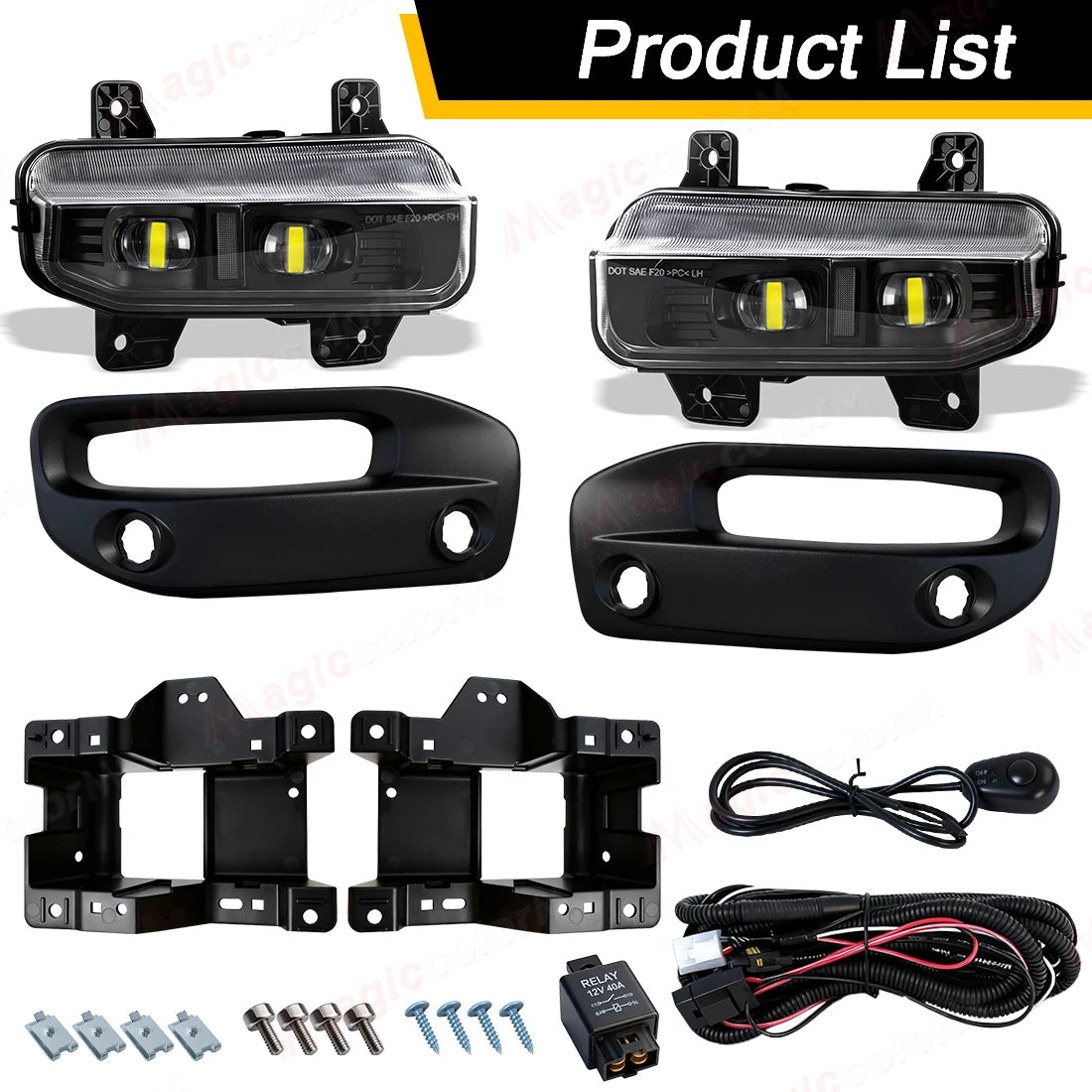 LED Fog Lamps For Dodge Ram 2500 3500 2019 2020 2021 2022 2023 2024 Car Front Bumper Headl | AUTOKITSHOP