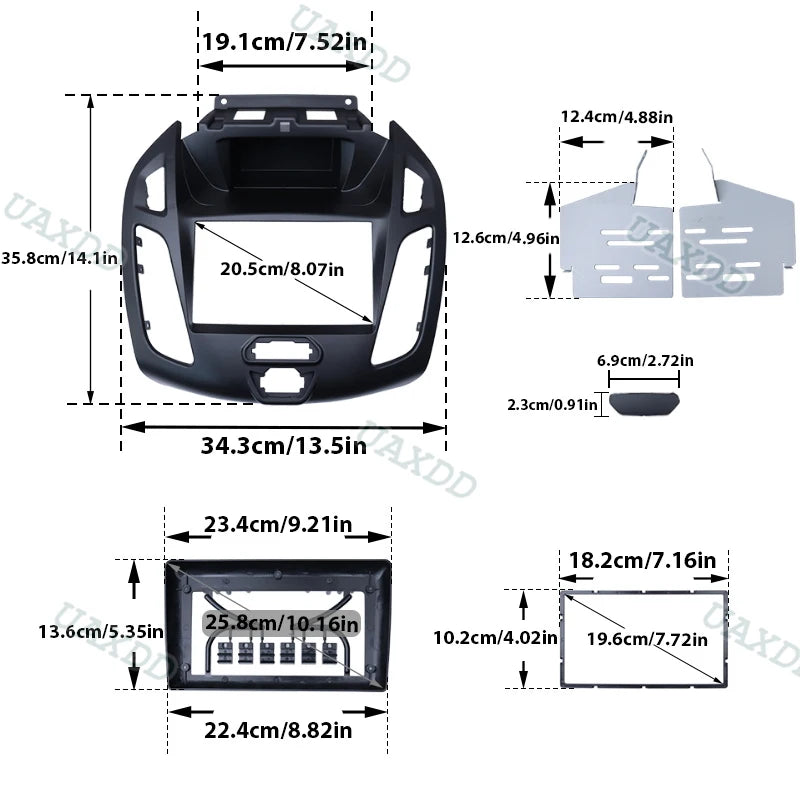 9 inch Car Fascia Radio Panel for FORD Transit Connect Tourneo Connect 2014-2015 Dash Kit