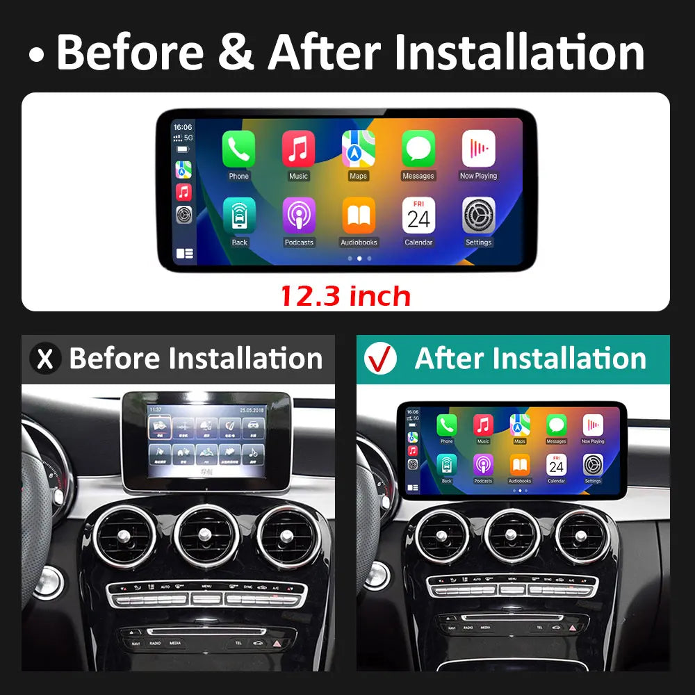 Car Video Multimedia Player Android Auto for BENZ C CALSS W205 GLC 2015 - 2018 Wireless Ca | AUTOKITSHOP
