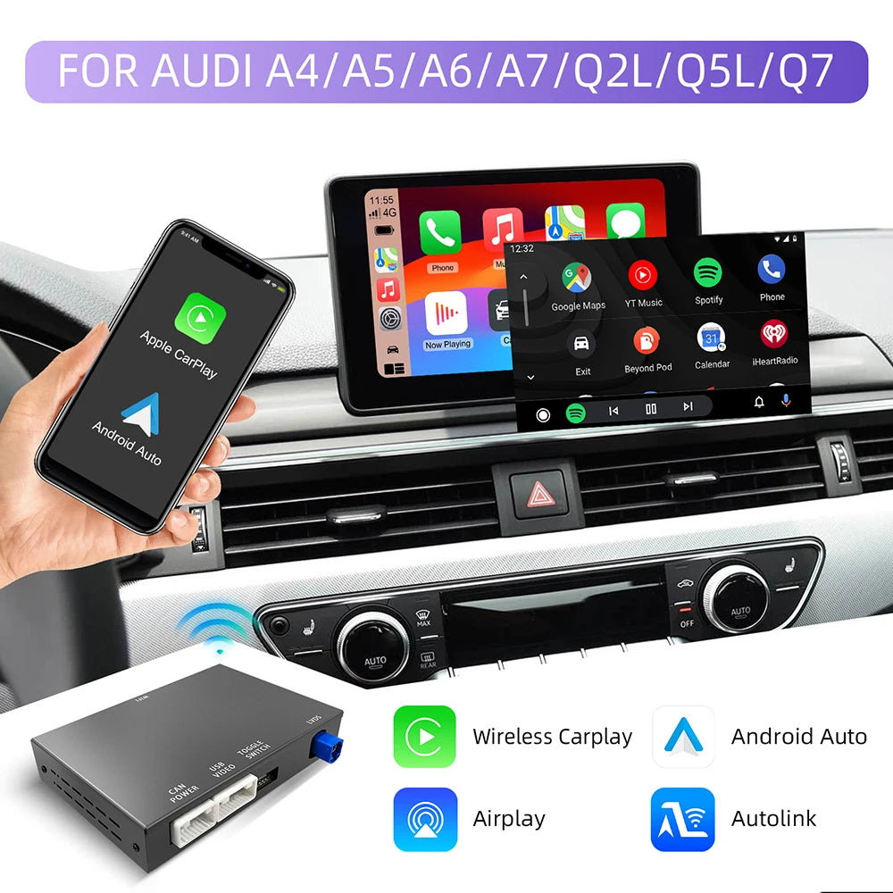 Wireless CarPlay For Audi A3/A4/A5/A6/A7/Q2L/Q5L/Q7 2014-2018 MIB MMI 3G Android Auto Mirr | AUTOKITSHOP