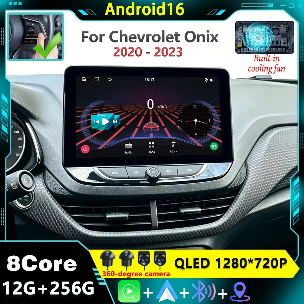 Car Radio Android 16 For Chevrolet Onix 2020 - 2023 wireless Carplay Multimedia Player Nav