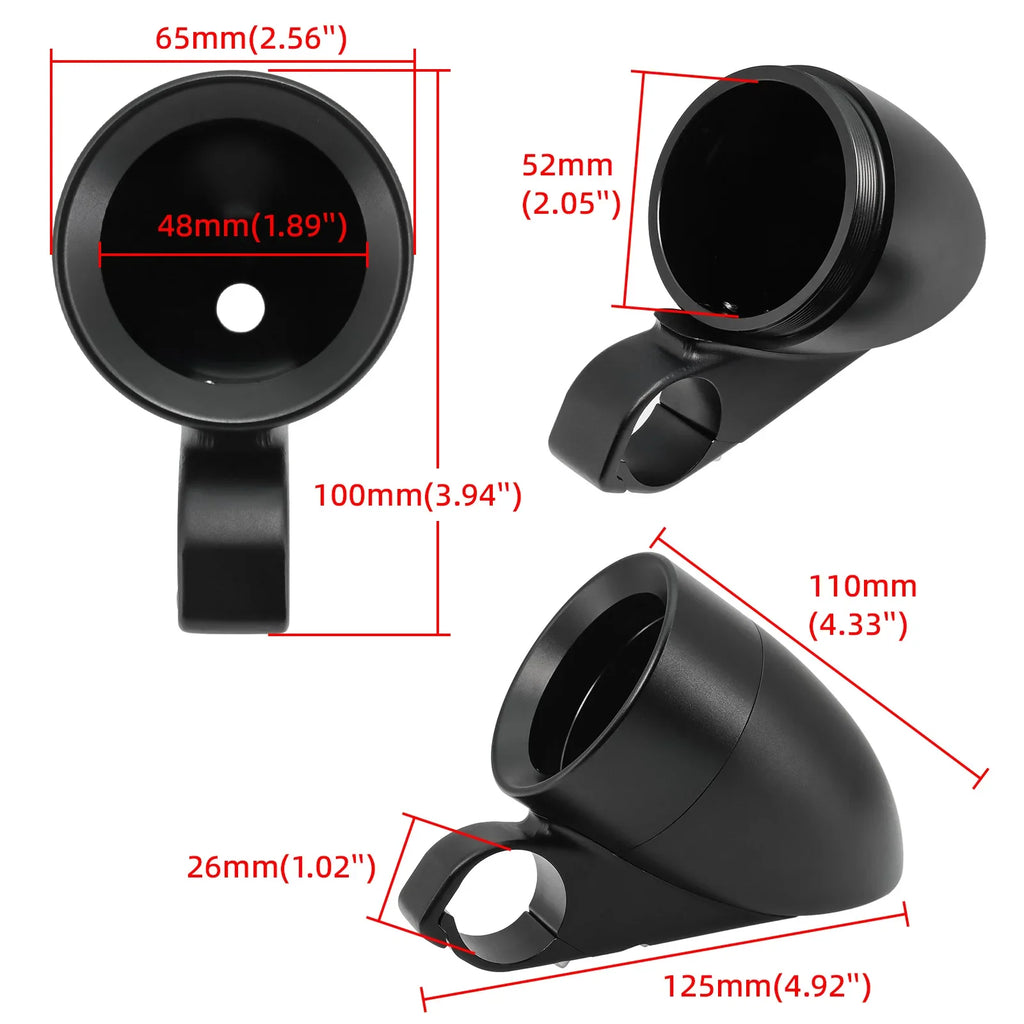 AD Motorcycle Bracket 52mm Meter Gauge Cover Motorcycle Speedometer Gauge Holder Instrument Brac - Automotive LED Light