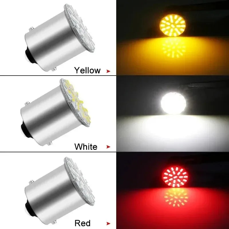 2/10Pcs 12V LED Bulb 1156 BA15S R5W R10W 1157 BAY15D 3014 22 SMD Truck Turn Signal Lights
