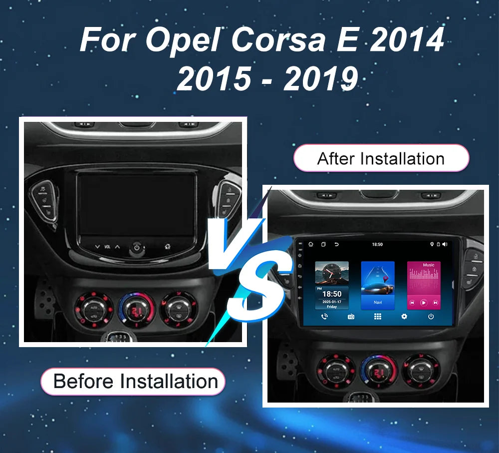 Car Radio Multimedia Player For Opel Corsa E 2014 2015 - 2019 Auto GPS Navigation Carplay