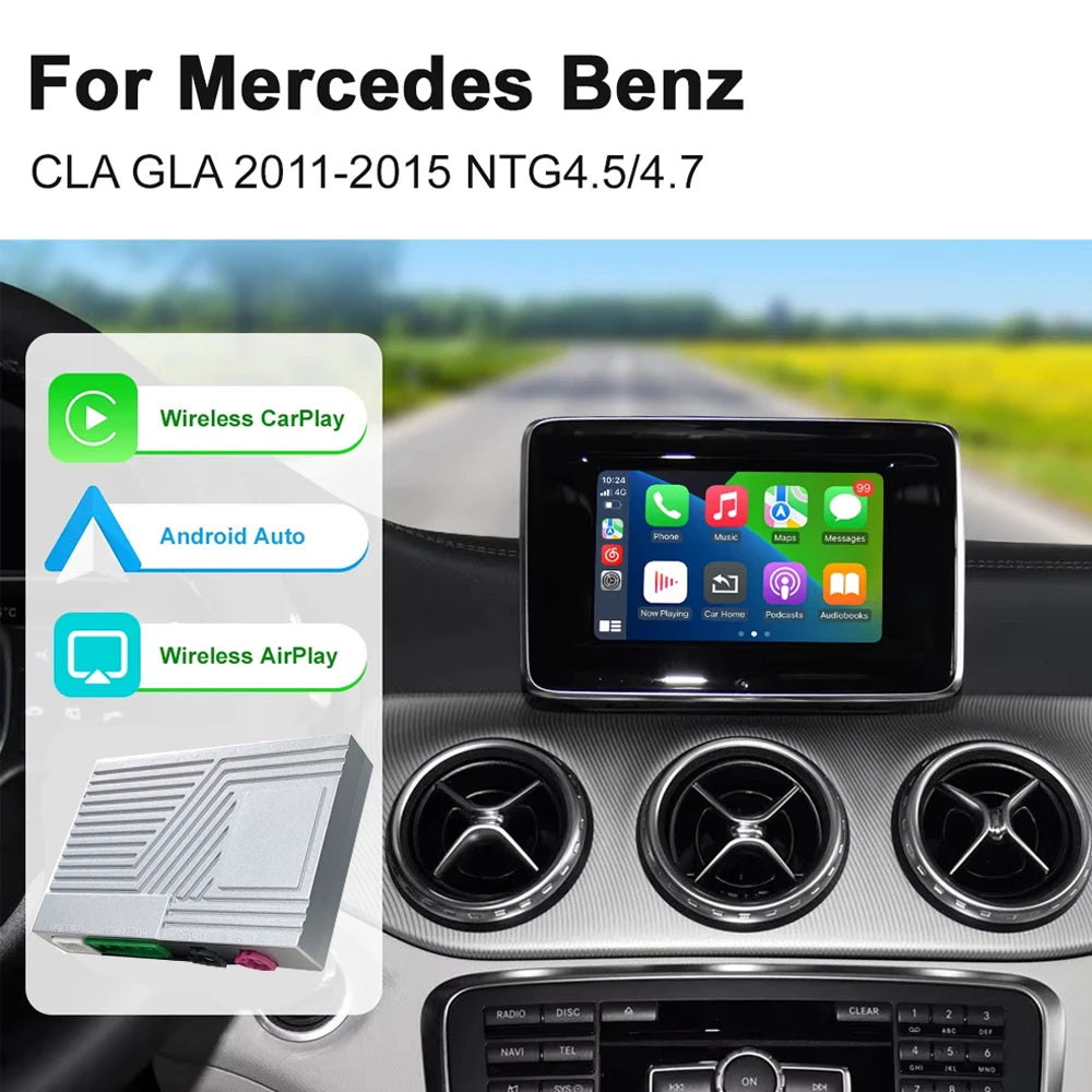 Wireless CarPlay Android Auto for NTG4.5 NTG5.0 Mercedes Benz A B C E Class GLA CLA CLE W2