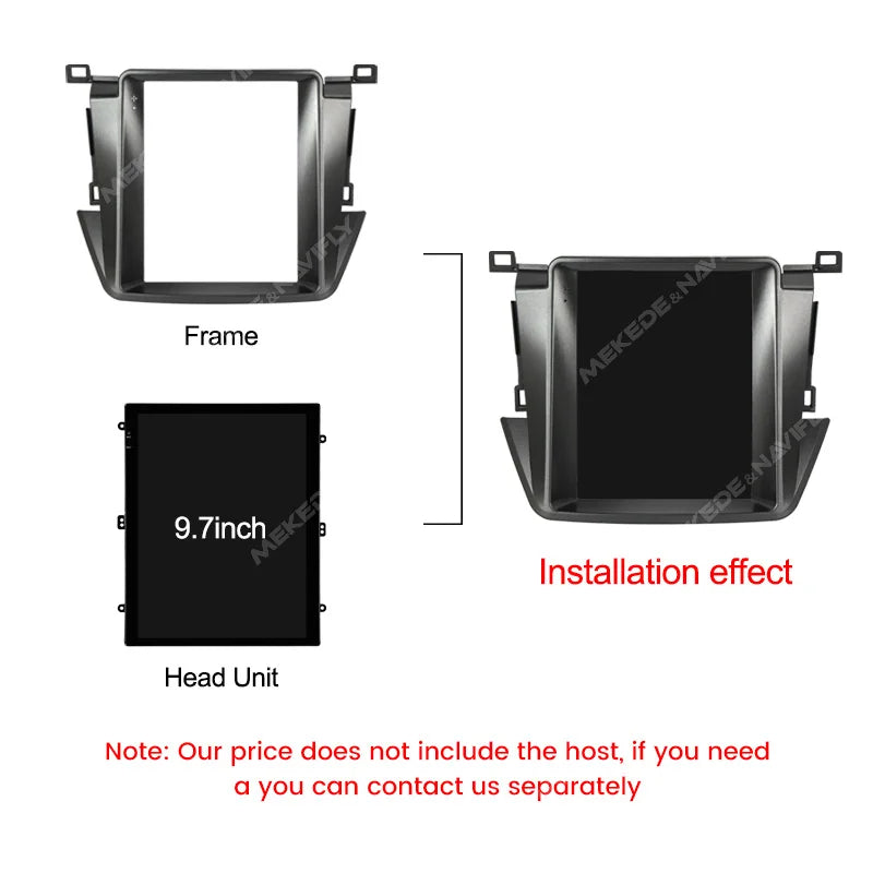 9.7" For Tesla Style Android Car Radio Fascia Adapter For Toyota Rav4 2013-2018 Headunit F