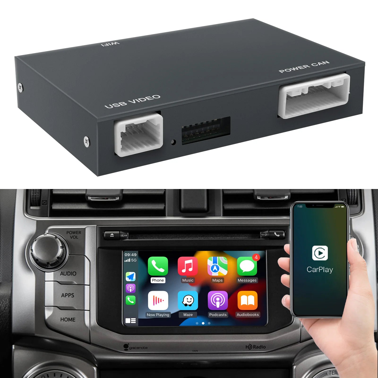 AUTOABC New Android Auto Wireless Carplay For Toyota RAV4 Corolla Tacoma Camry CHR Tundra