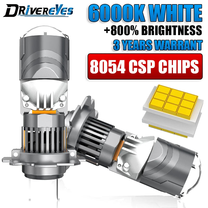 H7 LED Headlight Mini Lens Projector H4 H11 H9 9005 HB3 9006 HB4 H8 Turbo 1:1 Mini Wireles