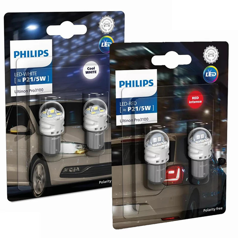 Philips Ultinon Pro3100 LED P21/5W 1157 S25 Red White Color Car Turn Signals Lamps Reverse