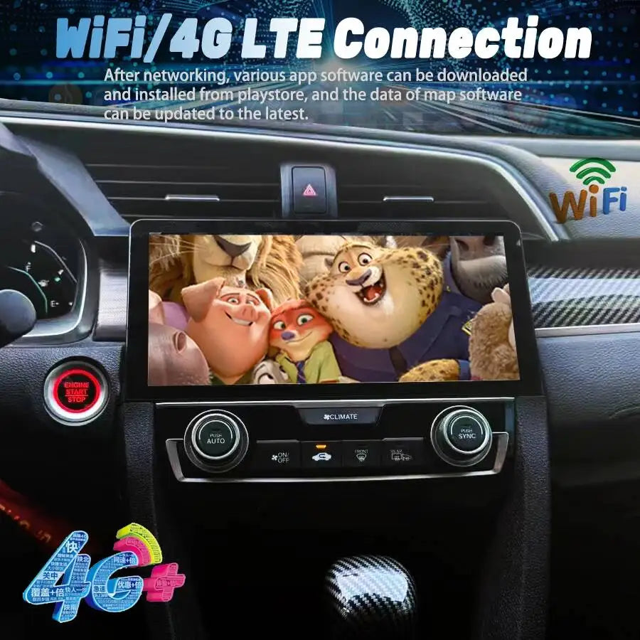 10.33inch Android14 Stereo Car Radio For Honda Civic 2016-2021 Dual System GPS Multimedia  | AUTOKITSHOP