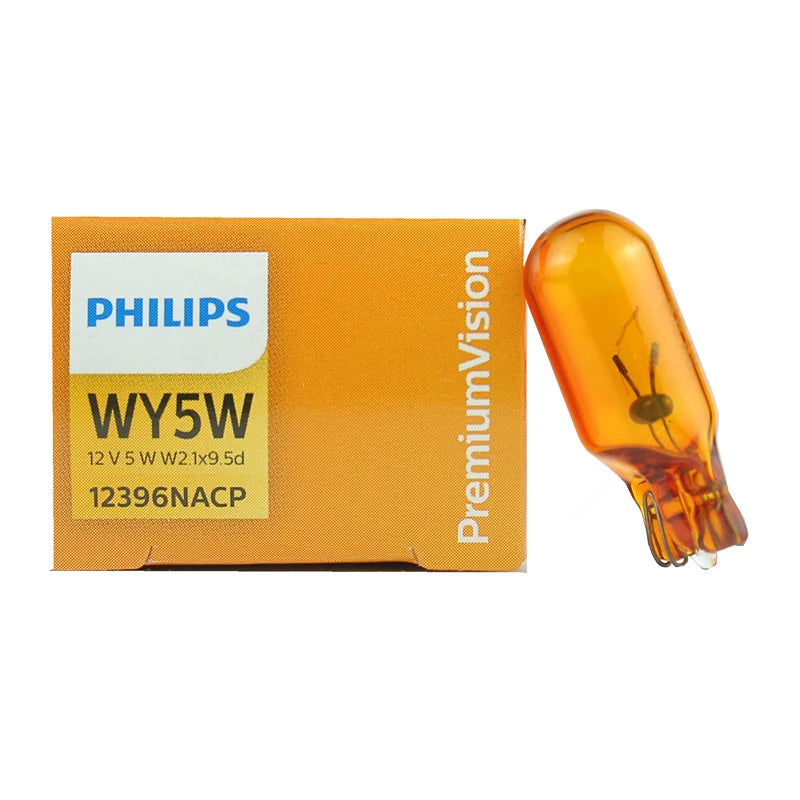 Philips WY5W T10 12V 5W Amber Color Standard Turn Signal Lamps Standard Indlcator 12396NAC