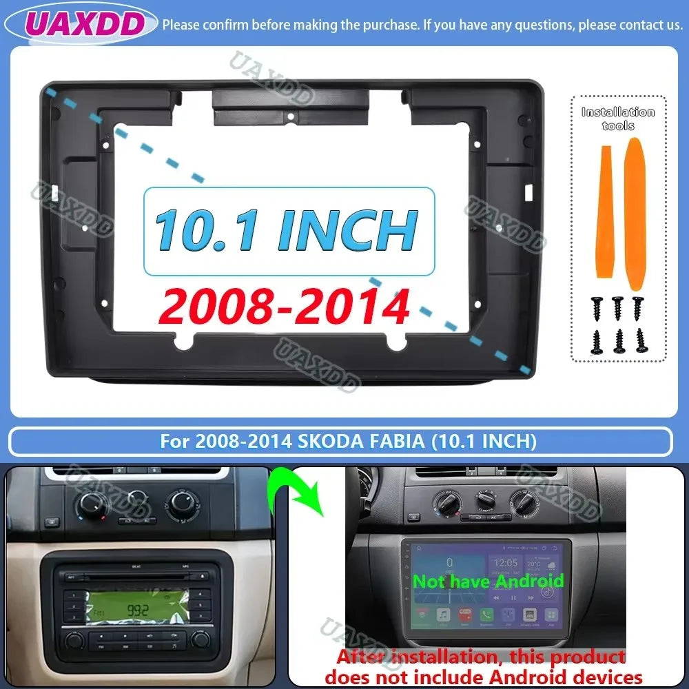 For 2008-2015 SKODA FABIA 9 10INCH Car stereo radio Android frame panel fascia cable harne