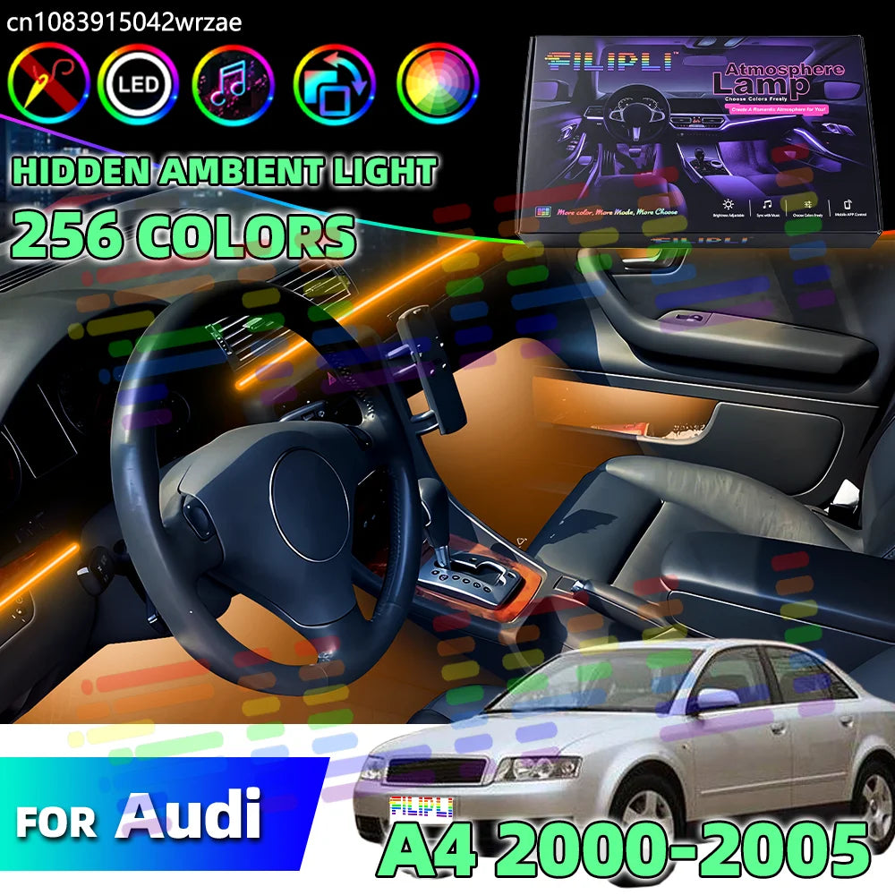 64 RGB - Ambient Light - for Audi A4 2000-2005 - Car Interior Lighting | AUTOKITSHOP