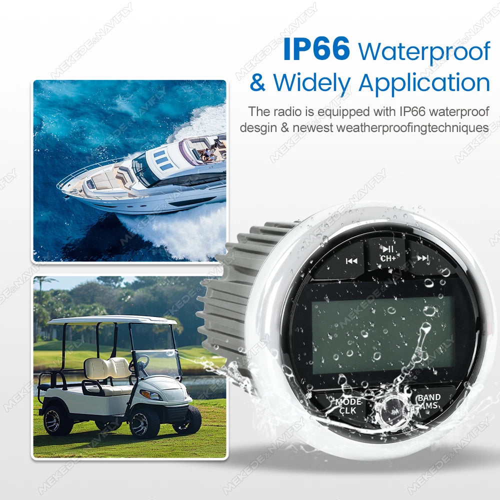 Boat Radio Waterproof Marine Stereo Source Media Player AM FM Receiver MP3 Play AUX USB EQ | AUTOKITSHOP
