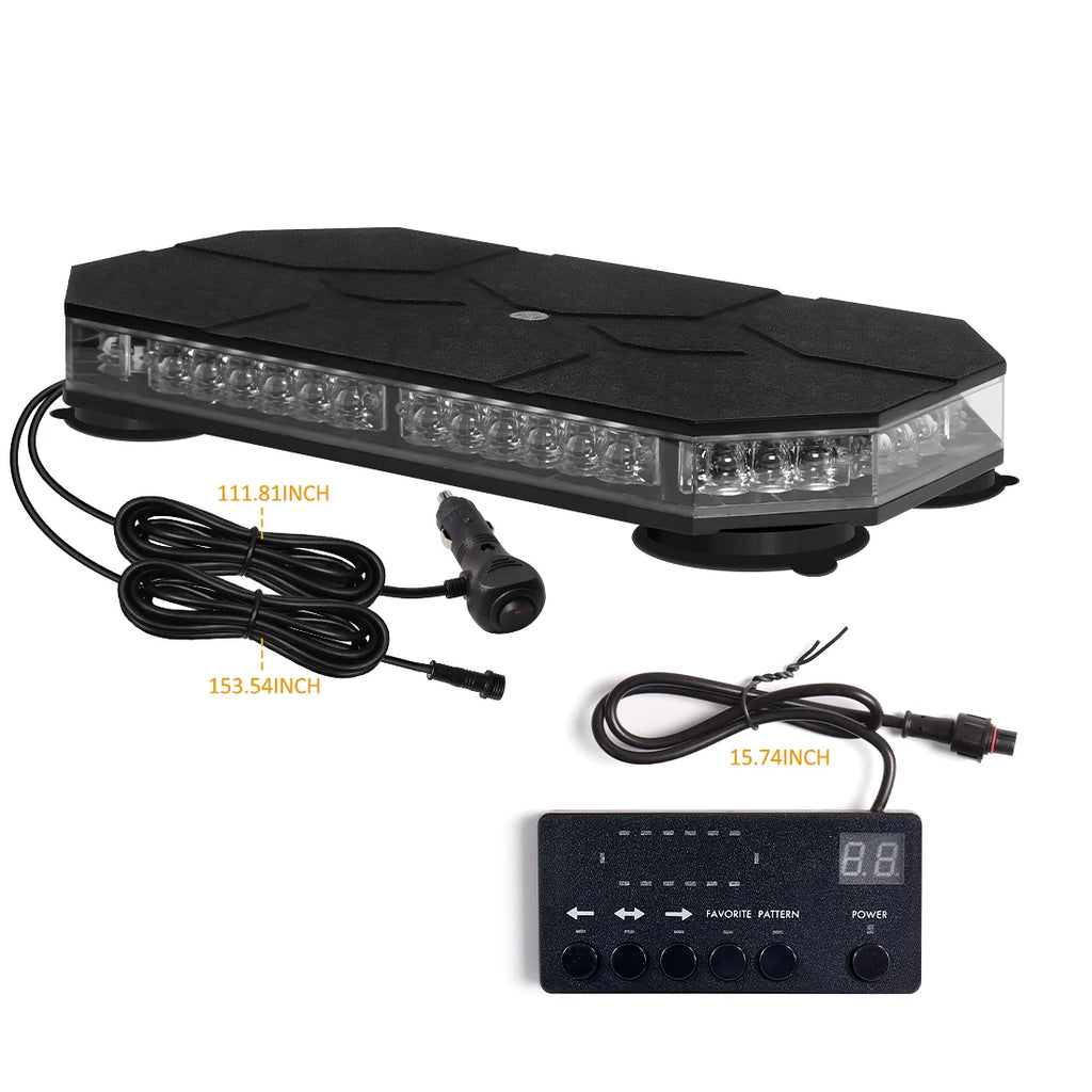 12V 24V Car Roof Top Strobe Lights Emergency Warning 42 LED Safety Magnetic Mount Truck Am | AUTOKITSHOP