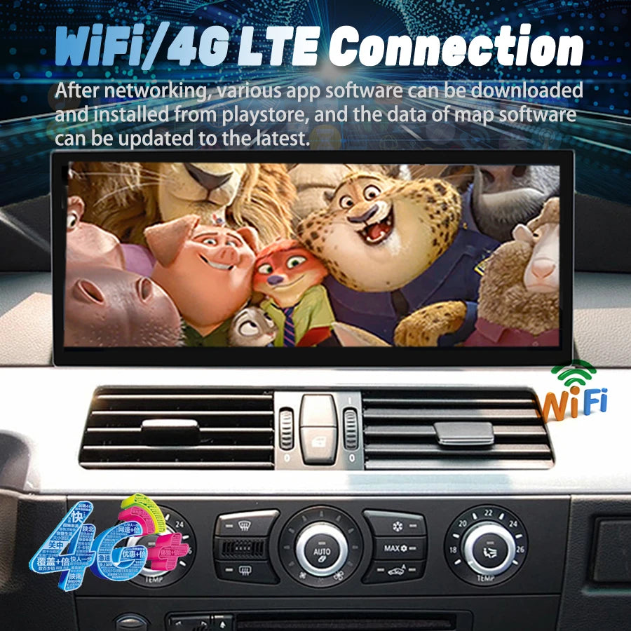 15.8h Android Auto Multimedia For BMW 5 Series 3 Series E90 E91 E92 E60 E61 E63 E64 2007-2