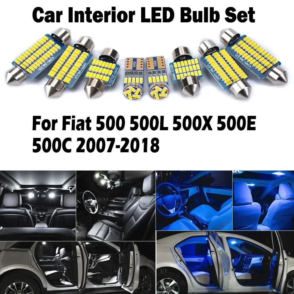 LED Interior Light Kit for Fiat 500 500L 500X 500E 500C 2007-2018 - Canbus Dome Map Door Trunk Bulbs | AUTOKITSHOP