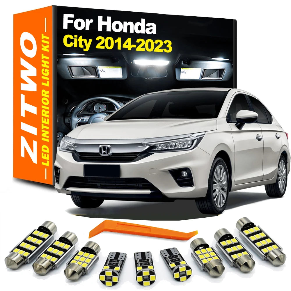 ZITWO 8Pcs LED Interior Light Kit For Honda City 2014 2015 2016 2017 2018 2019 2020 2021 2022 2023 LED Plate Bulb Accessories