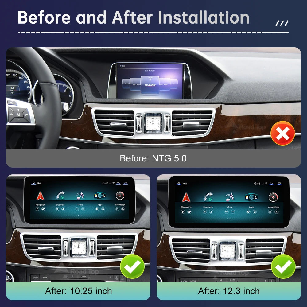 Android 13 Radio Navigation Screen for Mercedes Benz E Class W212 2015-2016 NTG5.0 Head Un