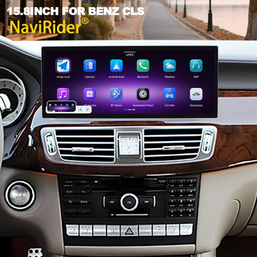 15.8inch Car Radio Carplay FOR BENZ CLS W218 2010-2013 Android 15 Auto Screen Stereo GPS N