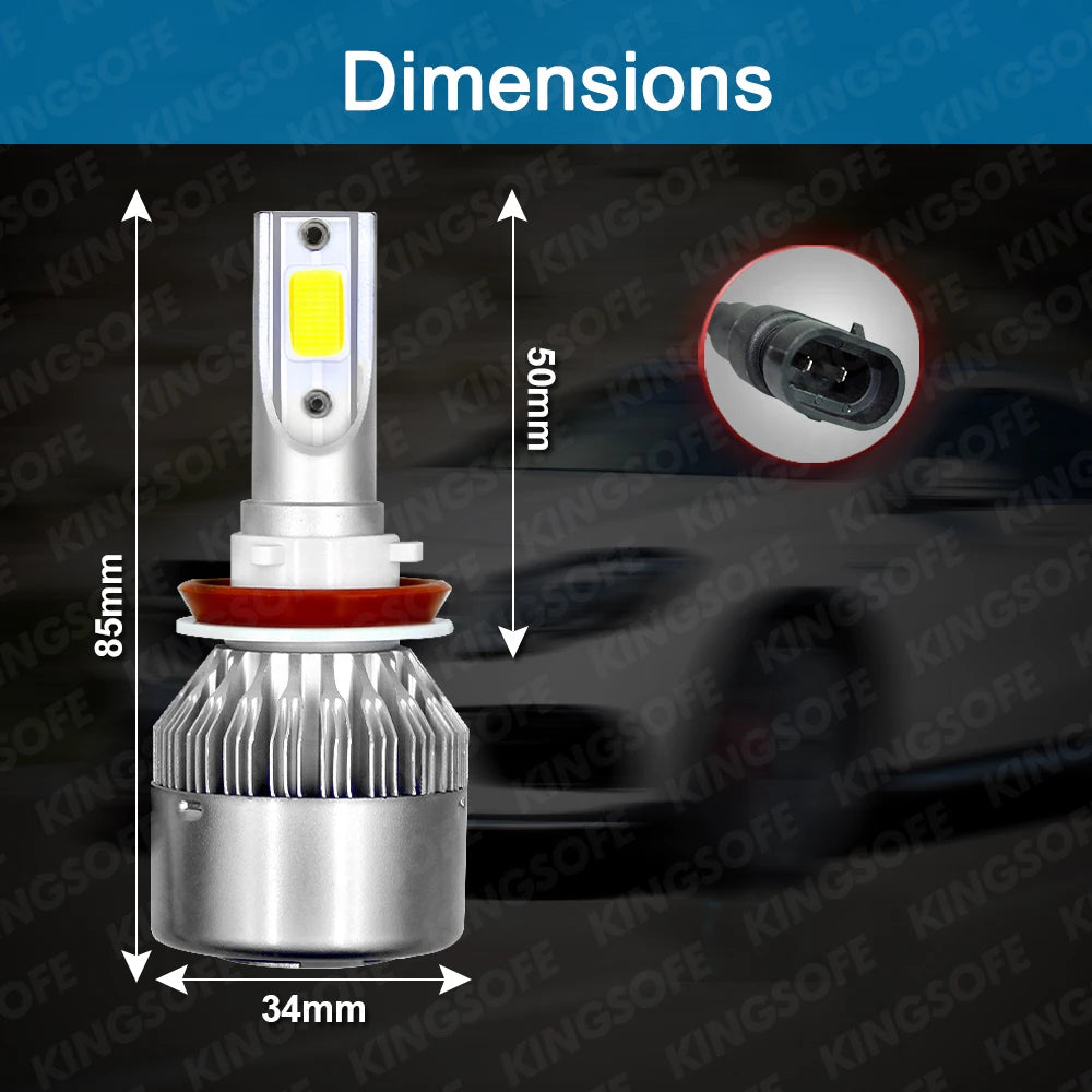 35W 6000K COB 10000Lm LED Motorcycle Headlight H11 Bulb Moto Lamp For Ducati 959 Panigale