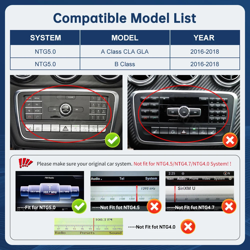 12.3'' Ultra Thin Multimedia Display For Benz A B CLA GLA 2016-2018 NTG5.0 Touch Screen Wi | AUTOKITSHOP