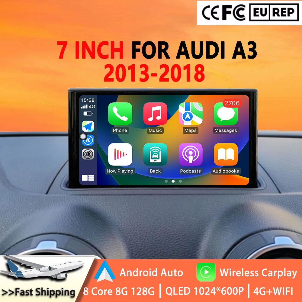 Original Car Style Car Radio For Audi A3 2013-2018 Android Auto QLED Screen Car Accessorie | AUTOKITSHOP