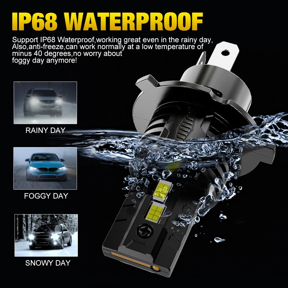 TOAUTO 30000LM 300W LED Light Canbus Car H4 LED Headlight 3570 CSP Head Lamp High Low beam