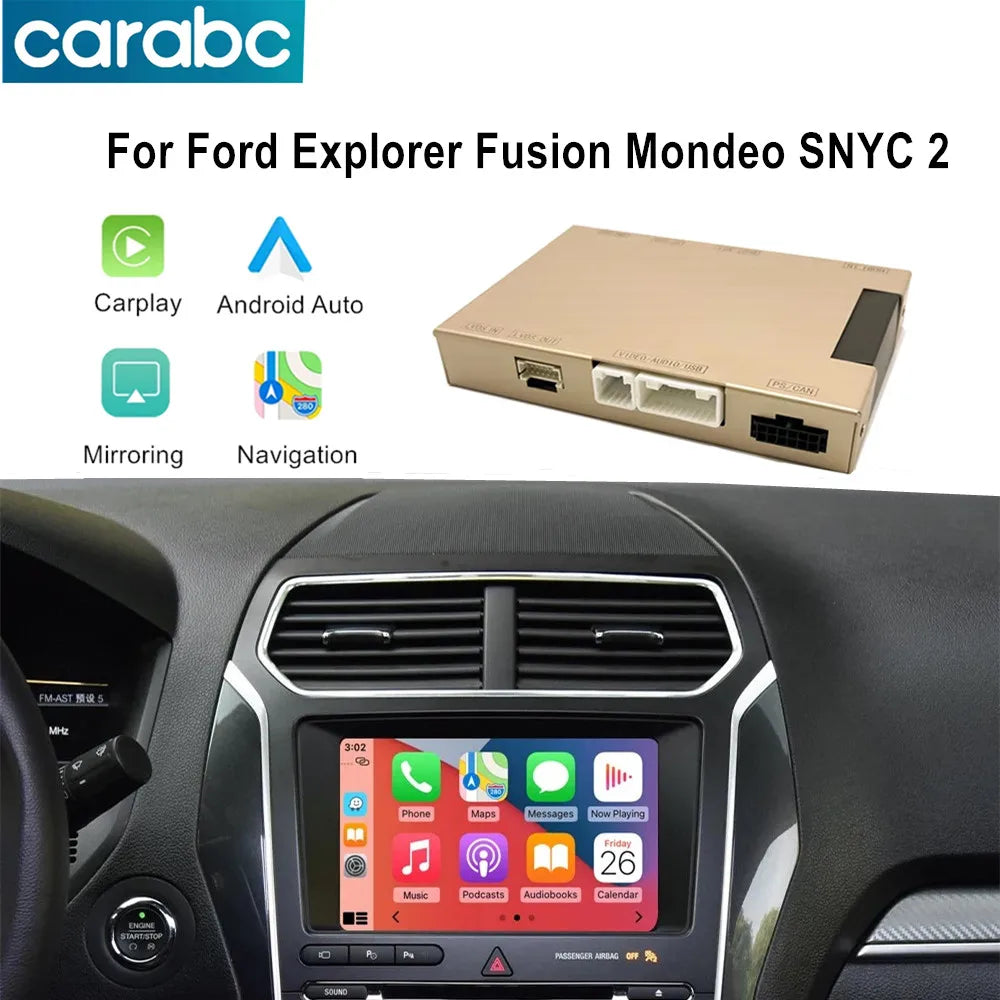 CARABC Wireless CarPlay For Ford Explorer Fusion Mondeo Sync 2 with Android Auto Interface