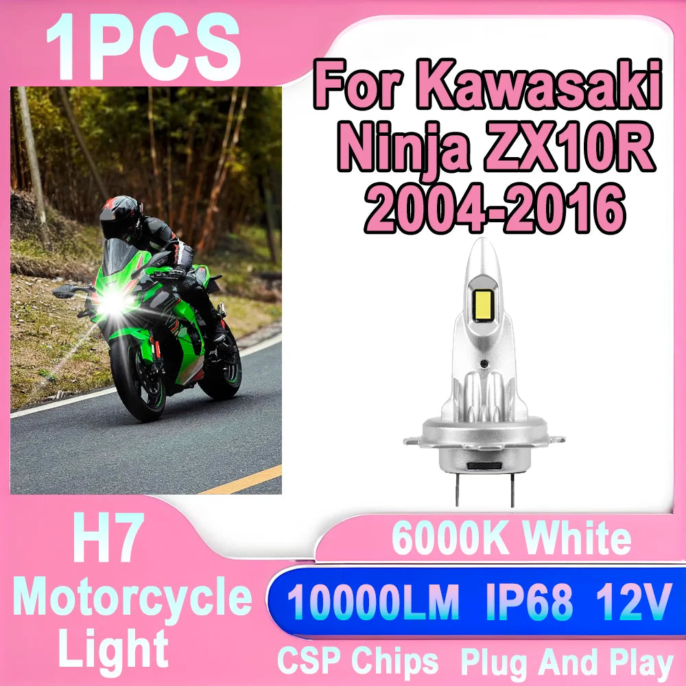 Plug And Play H7 10000LM Canbus Error Motorcycle Led Light Led Headlight Free 12V For Kawa